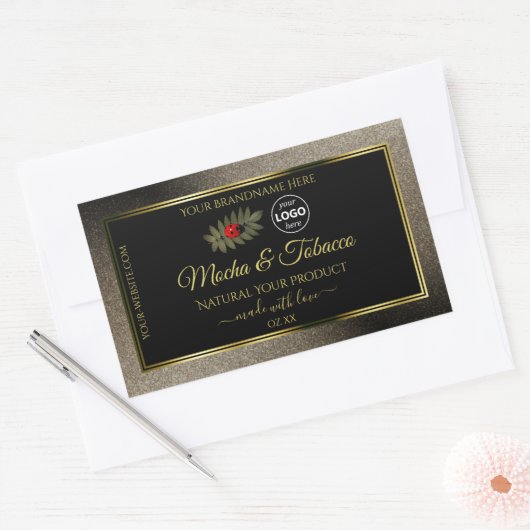 Anthracite Black Product Labels Ladybug met Logo (Envelop)
