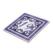 Anthracite en Paarse Big House Number Tegeltje (Zijkant)