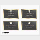 Anthracite Gold Border Logo Monogram Product Label (Vel)