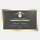 Anthracite Gold Border Logo Monogram Product Label (Voorkant)