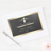 Anthracite Gold Border Logo Monogram Product Label (Envelop)