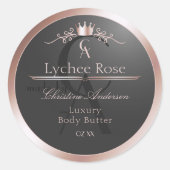 Anthracite Product Label Rose Gold Frame Monogram (Voorkant)