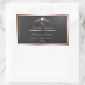 Anthracite Product Label Rose Gold Frame Monogram (Tas)