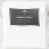 Anthracite Product Label Silver Frame and Monogram (Tas)
