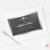 Anthracite Product Label Silver Frame and Monogram (Envelop)