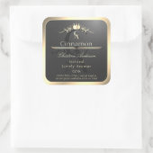 Anthracite with Gold Border Monogram Product Label (Tas)