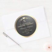 Anthracite with Gold Border Monogram Product Label (Envelop)