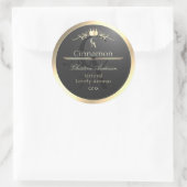 Anthracite with Gold Border Monogram Product Label (Tas)