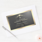 Anthracite with Gold Border Monogram Product Label (Envelop)