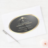 Anthracite with Gold Border Monogram Product Label (Envelop)
