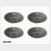Anthracite with Gold Border Monogram Product Label (Vel)