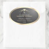 Anthracite with Gold Border Monogram Product Label (Tas)
