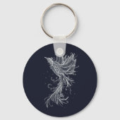Anthrazit Phoenix Lineart Button Sleutelhanger (Voorkant)