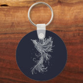 Anthrazit Phoenix Lineart Button Sleutelhanger (Voorkant)