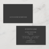 Anthrazit Visitenkarte mit grauer Schrift Visitekaartje (Voorkant / Achterkant)