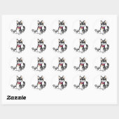Anthro Husky Puppy Ronde Sticker (Vel)