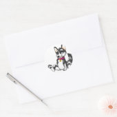 Anthro Husky Puppy Ronde Sticker (Envelop)