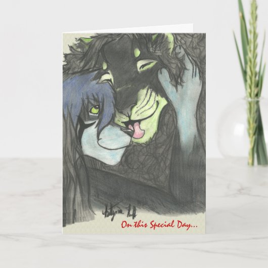 Anthro Lion Valentijn Kaart (Voorkant)