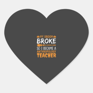 Anthropologiedocent Gebroken Bezem Halloween-ontwe Hart Sticker