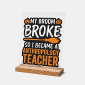Anthropologiedocent Halloween Bezem Gebroken Acryl Bord (Hoek)