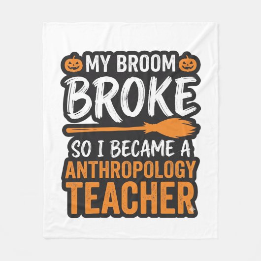 Anthropologiedocent Halloween Bezem Gebroken Fleece Deken (Voorkant)
