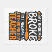 Anthropologiedocent Halloween Bezem Gebroken Fleece Deken (Voorkant (Horizontaal))