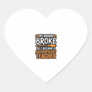Anthropologiedocent Halloween Bezem Gebroken Hart Sticker