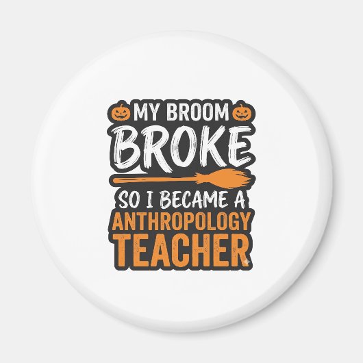Anthropologiedocent Halloween Bezem Gebroken Magneet (Voorkant)