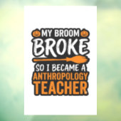 Anthropologiedocent Halloween Bezem Gebroken Raamsticker (Vel 3)