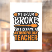 Anthropologiedocent Halloween Bezem Gebroken Raamsticker (Vel 2)