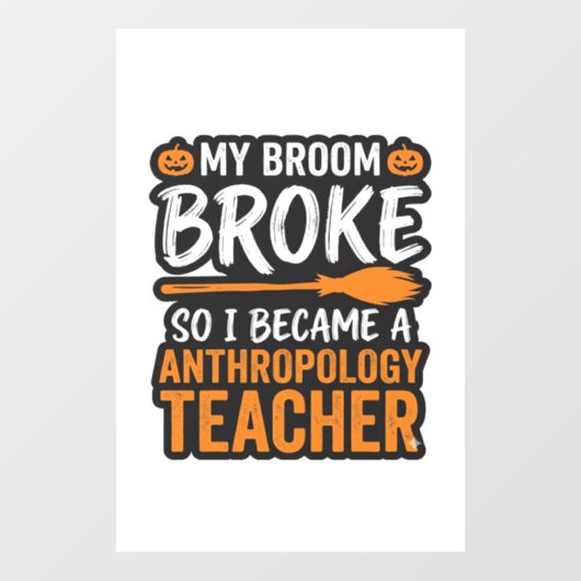 Anthropologiedocent Halloween Bezem Gebroken Raamsticker (Vel)