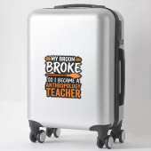Anthropologiedocent Halloween Bezem Gebroken Sticker (Koffer)