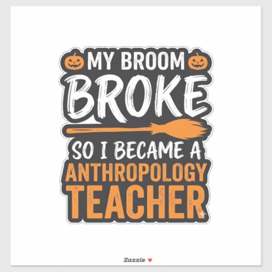 Anthropologiedocent Halloween Bezem Gebroken Sticker (Vel)