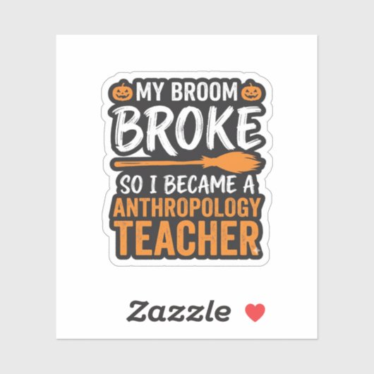 Anthropologiedocent Halloween Bezem Gebroken Sticker (Vel)