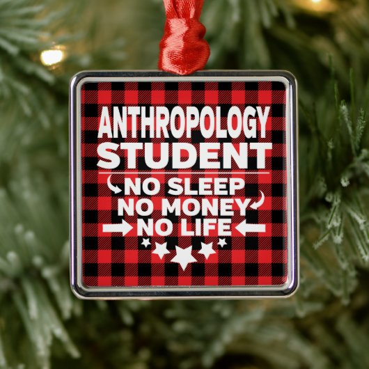 Anthropology College Student Red Pset Xmas Metalen Ornament (Boom)