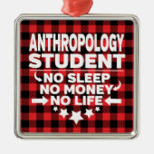 Anthropology College Student Red Pset Xmas Metalen Ornament (Voorkant)