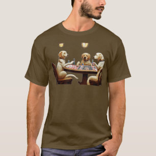 Anthropomorfe Drie Honden die samen poker spelen T-shirt