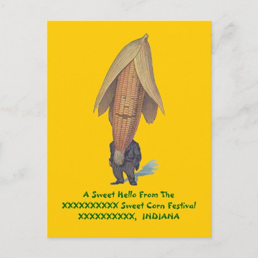 ANTHROPOMORFISCHE ~ ANTIEK CORN MAN Afbeelding~ BR Briefkaart (Voorkant)