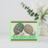 ANTHROPOMORFISCHE Meloenen Pun Producent BRIEFKAAR Briefkaart (Staand voorkant)