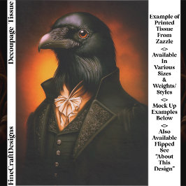 Anthropomorphic Gothic Raven in Vintage Suit ET4L Tissuepapier