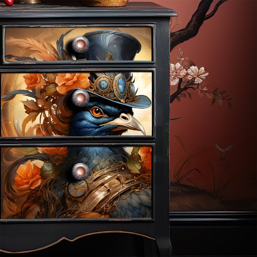 Anthropomorphic Steampunk Pigeon Victoriaans Top H Tissuepapier