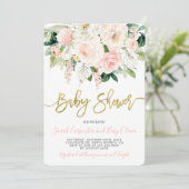 Anthurium Baby shower Girl floral Invitation Kaart (Staand voorkant)