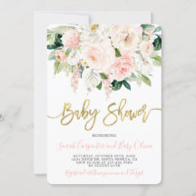 Anthurium Baby shower Girl floral Invitation