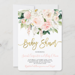 Anthurium Baby shower Girl floral Invitation Kaart