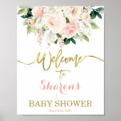 Anthurium Baby shower Girl-welkomstteken Poster (Voorkant)