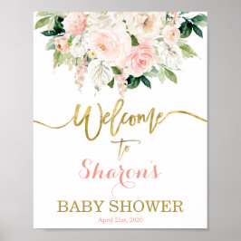 Anthurium Baby shower Girl-welkomstteken Poster