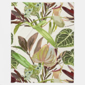 Anthurium bloemen, tulpen en tropische bladeren. fleece deken (Voorkant)