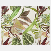 Anthurium bloemen, tulpen en tropische bladeren. fleece deken (Voorkant (Horizontaal))