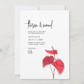 Anthurium · Bloemenlijntekening · Casual Modern Kaart (Voorkant)