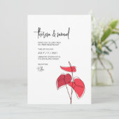 Anthurium · Bloemenlijntekening · Casual Modern Kaart (Staand voorkant)